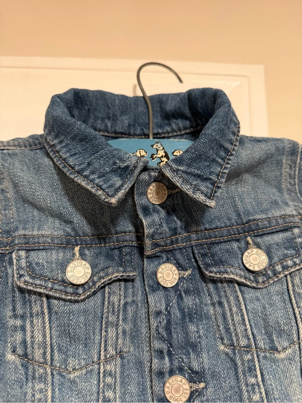 Baby Gap Snap Up Denim Jacket- Organic Cotton- Collared- 12-18 Months